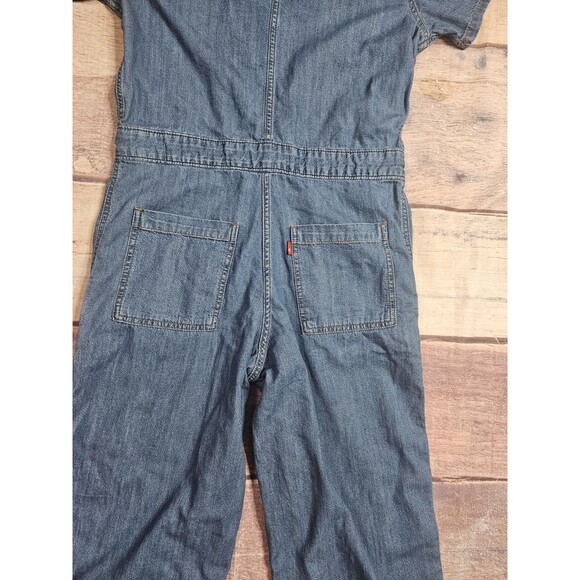 Levi's Short Sleeve Heritage Jumpsuit Size Small Dark Blue Denim - Picture 9 of 10
